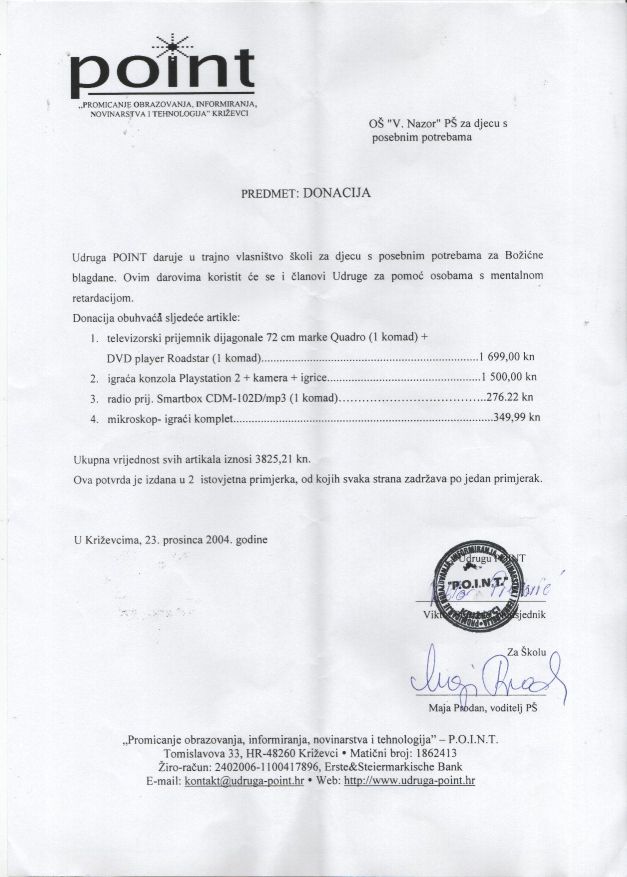 Donacija školi